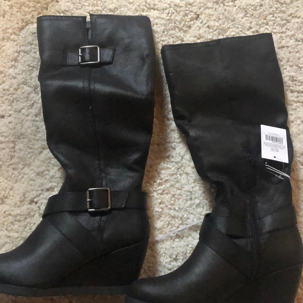 Black knee high boots
